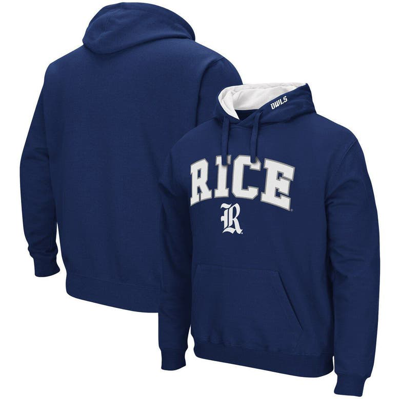 Colosseum Navy Rice Owls Arch And Logo Pullover Hoodie