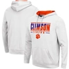 Colosseum White Clemson Tigers Slash Stack 2.0 Pullover Hoodie In White
