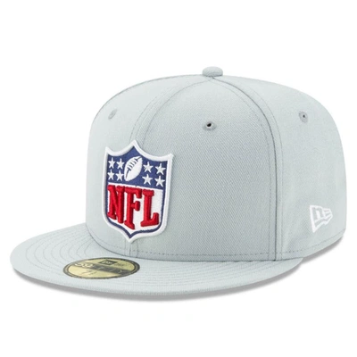 New Era Gray Nfl Shield Logo 59fifty Fitted Hat