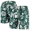 WES & WILLY WES & WILLY GREEN MICHIGAN STATE SPARTANS FLORAL VOLLEY SWIM TRUNKS