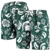 Wes & Willy Men's  Green Michigan State Spartans Floral Volley Swim Trunks In Green