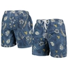 WES & WILLY WES & WILLY NAVY WEST VIRGINIA MOUNTAINEERS VINTAGE FLORAL SWIM TRUNKS