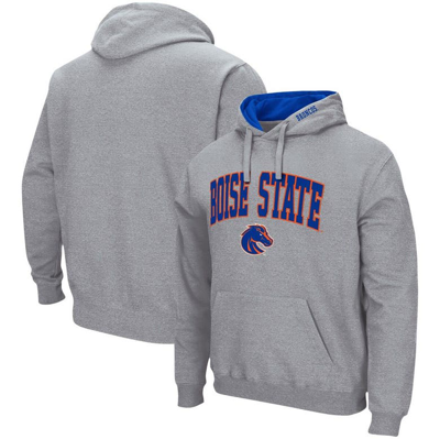 Colosseum Men's Heathered Gray Boise State Broncos Arch Logo 3.0 Pullover Hoodie