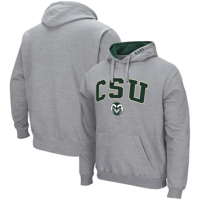 Colosseum Heathered Gray Colorado State Rams Arch And Logo Pullover Hoodie