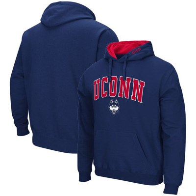Colosseum Men's  Navy Uconn Huskies Arch And Logo 3.0 Pullover Hoodie