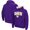Colosseum Men's Washington Huskies Arch & Logo 3.0 Pullover Hoodie In Purple