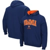 COLOSSEUM COLOSSEUM NAVY VIRGINIA CAVALIERS ARCH & LOGO 3.0 PULLOVER HOODIE