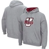 Colosseum Men's Heathered Gray Umass Minutemen Arch And Logo Pullover Hoodie In Heather Gray