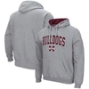 COLOSSEUM COLOSSEUM HEATHER GRAY MISSISSIPPI STATE BULLDOGS ARCH & LOGO 3.0 PULLOVER HOODIE