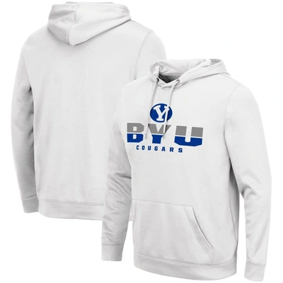 Colosseum Men's White Byu Cougars Lantern Pullover Hoodie