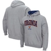 COLOSSEUM COLOSSEUM HEATHER GRAY VIRGINIA CAVALIERS ARCH & LOGO 3.0 PULLOVER HOODIE