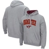Colosseum Men's Heather Gray Clemson Tigers Arch And Logo 3.0 Pullover Hoodie In Heather Gray