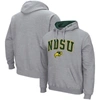 COLOSSEUM COLOSSEUM HEATHERED GRAY NDSU BISON ARCH AND LOGO PULLOVER HOODIE