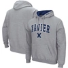 Colosseum Heathered Gray Xavier Musketeers Arch And Logo Pullover Hoodie In Heather Gray