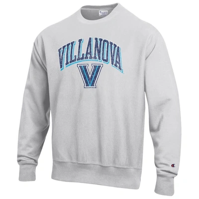 Champion Grey Villanova Wildcats Arch Over Logo Reverse Weave Pullover Sweatshirt