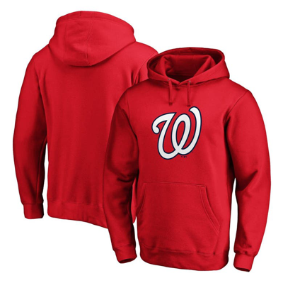 Fanatics Branded Red Washington Nationals Official Logo Fitted Pullover Hoodie