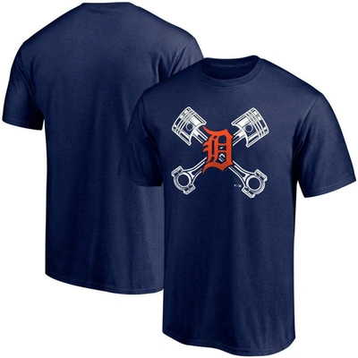 FANATICS FANATICS BRANDED NAVY DETROIT TIGERS CROSSED HOMETOWN COLLECTION T-SHIRT