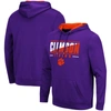 Colosseum Purple Clemson Tigers Slash Stack 2.0 Pullover Hoodie In Purple