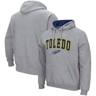 Colosseum Heathered Gray Toledo Rockets Arch And Logo Pullover Hoodie