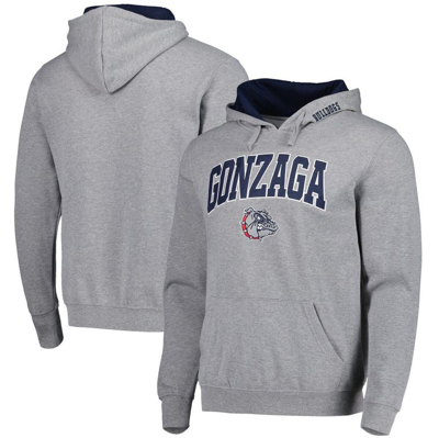 Colosseum Heathered Gray Gonzaga Bulldogs Arch And Logo Pullover Hoodie
