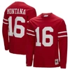 Mitchell & Ness Joe Montana Scarlet San Francisco 49ers Throwback Retired Player Name & Number Long In Scarlet