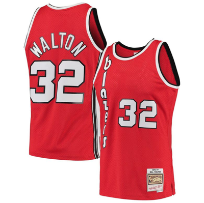 Mitchell & Ness Bill Walton Red Portland Trail Blazers 1976/77 Hardwood Classics Swingman Jersey