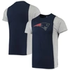 REFRIED APPAREL REFRIED APPAREL NAVY/HEATHERED GRAY NEW ENGLAND PATRIOTS SUSTAINABLE SPLIT T-SHIRT