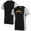 REFRIED APPAREL REFRIED APPAREL BLACK/HEATHERED GRAY LOS ANGELES CHARGERS SUSTAINABLE SPLIT T-SHIRT