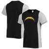 Refried Apparel Black/heathered Gray Los Angeles Chargers Sustainable Split T-shirt In Black