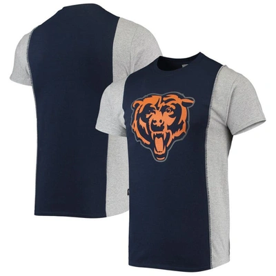 REFRIED APPAREL REFRIED APPAREL NAVY/HEATHERED GRAY CHICAGO BEARS SUSTAINABLE SPLIT T-SHIRT