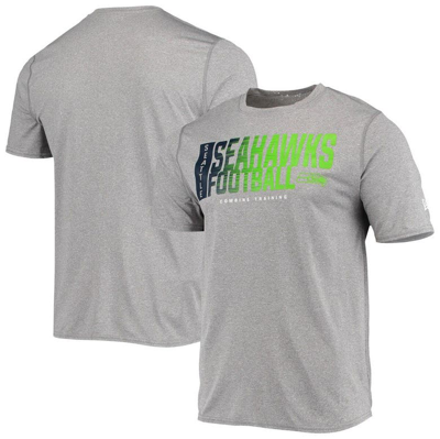 New Era Heathered Gray Seattle Seahawks Combine Authentic Game On T-shirt