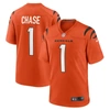 NIKE NIKE JA'MARR CHASE ORANGE CINCINNATI BENGALS ALTERNATE GAME JERSEY