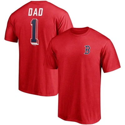 FANATICS FANATICS BRANDED RED BOSTON RED SOX NUMBER ONE DAD TEAM T-SHIRT