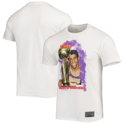 Mitchell & Ness Men's X Sports Illustrated Magic Johnson White Los Angeles Lakers Player T-shirt