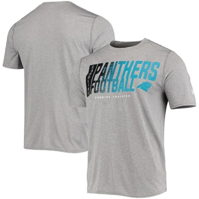New Era Men's Heathered Gray Carolina Panthers Combine Authentic Game On T-shirt