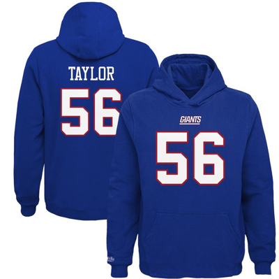 Mitchell & Ness Kids' Youth  Lawrence Taylor Royal New York Giants Retired Player Name & Number Fleece Pull