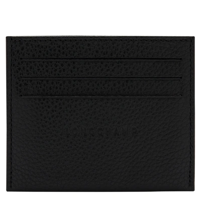 Longchamp Card Holder Le Foulonné In Black
