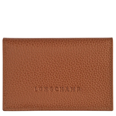 Longchamp Card Holder Le Foulonné In Caramel