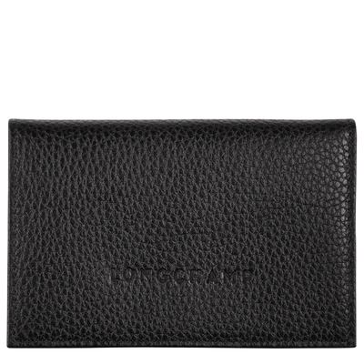 Longchamp Card Holder Le Foulonné In Black