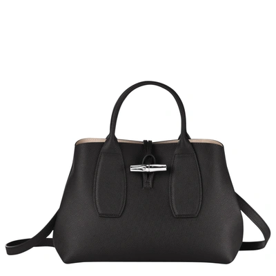 Longchamp Top Handle Bag M Roseau In Black