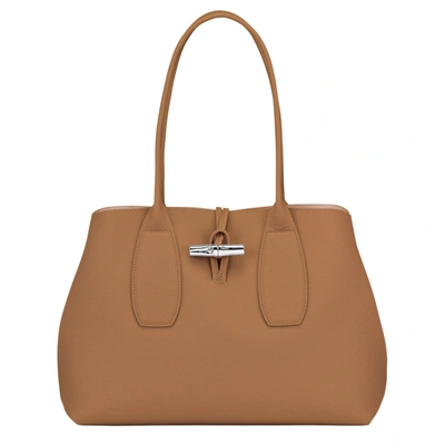Longchamp `roseau` Large Handbag In Marrone