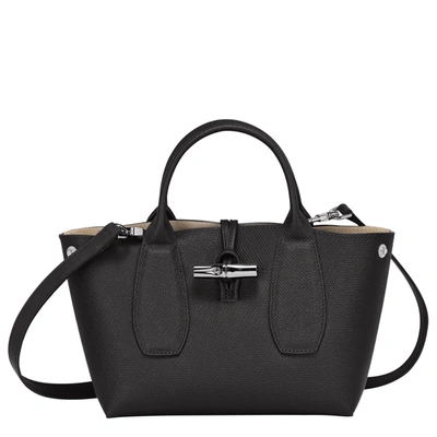 Longchamp Top Handle Bag S Roseau In Black