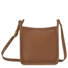 Longchamp Women's Small Le Foulonné Leather Crossbody Bag In Caramel