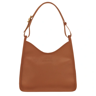 Longchamp Sac Porté Épaule M Le Foulonné In Caramel