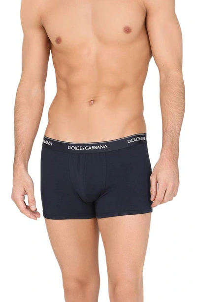 Dolce & Gabbana Pack Of Two Logo Cotton-blend Jersey Boxer Briefs In White