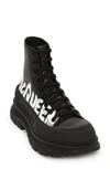 Alexander Mcqueen Tread Slick High-top Sneakers In Black White
