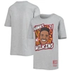 MITCHELL & NESS YOUTH MITCHELL & NESS DOMINIQUE WILKINS HEATHERED GRAY ATLANTA HAWKS HARDWOOD CLASSICS KING OF THE C