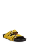 Isabel Marant Lennyo Eyelet Suede Slides In Yellow