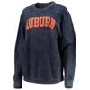 Pressbox Women's Navy Auburn Tigers Comfy Cord Vintage-like Wash Basic Arch Pullover Sweatshirt In Navy