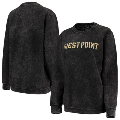 Pressbox Women's Black Army Black Knights Comfy Cord Vintage-like Wash Basic Arch Pullover Sweatshirt